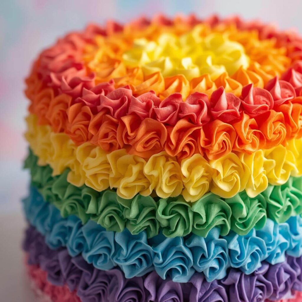 The Rainbow Ruffle Cake
