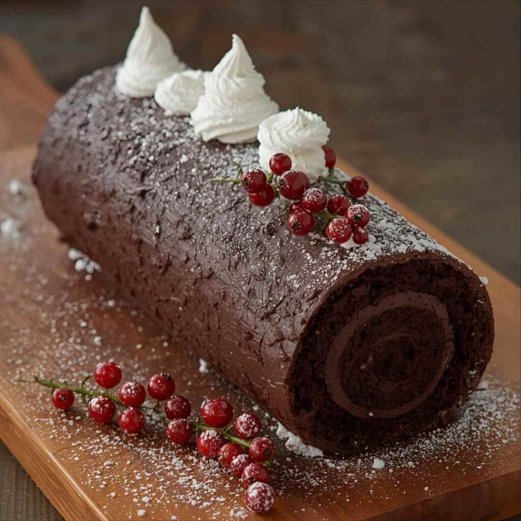 Chocolate Log Classic (Yule Log) Cake