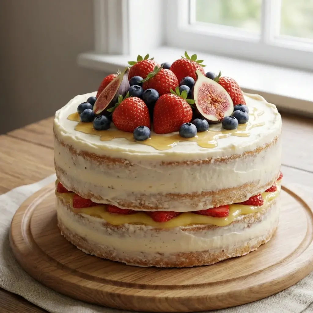 Semi with Fresh Fruit 2 Layer Cake