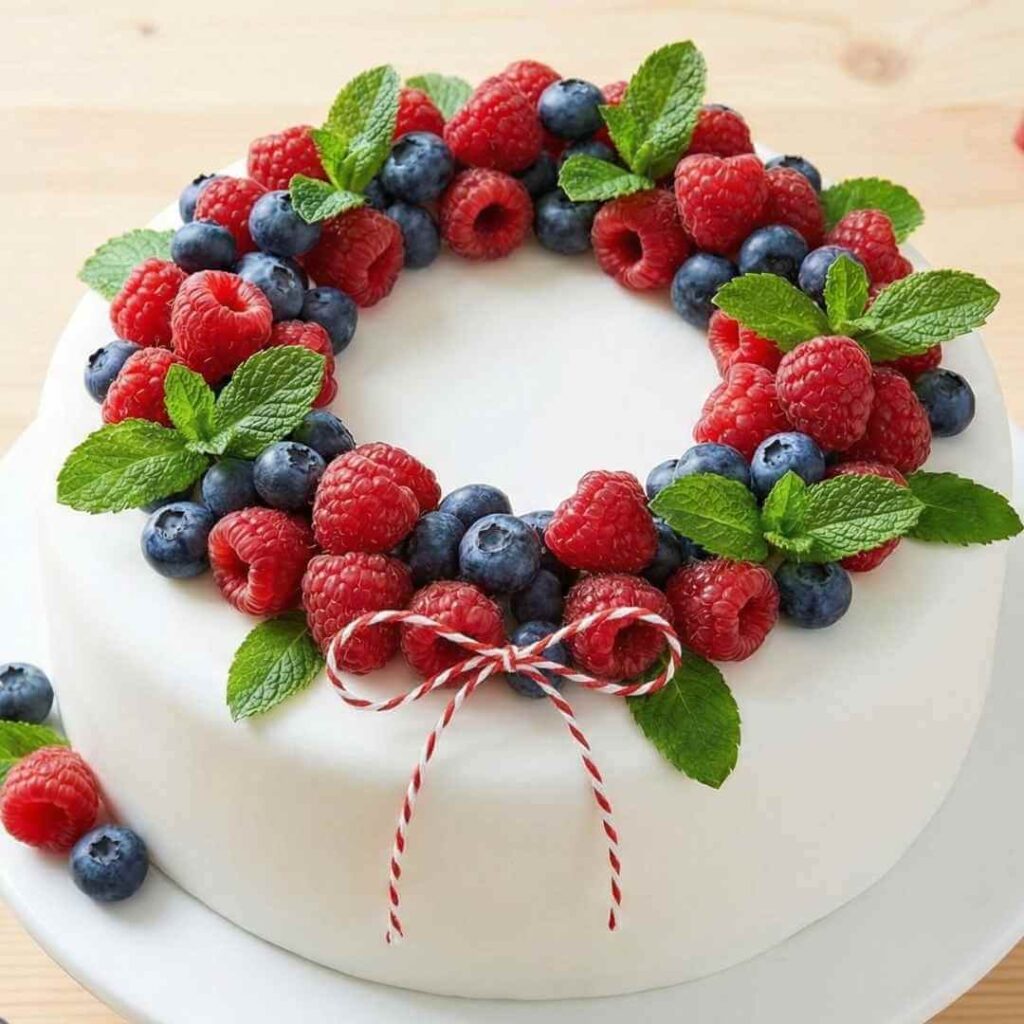The Festive Berry Wreath Cake