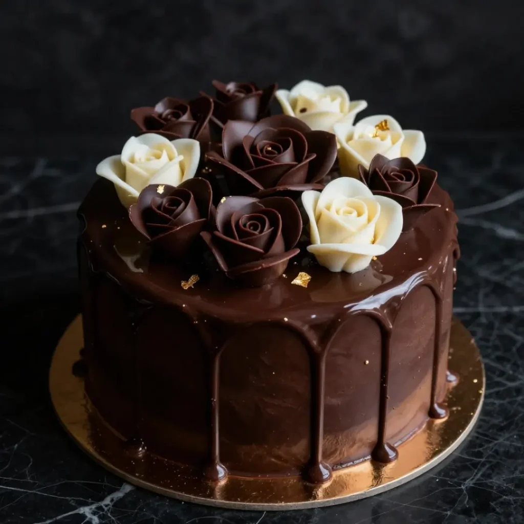Chocolate Rose Sculpture Cake