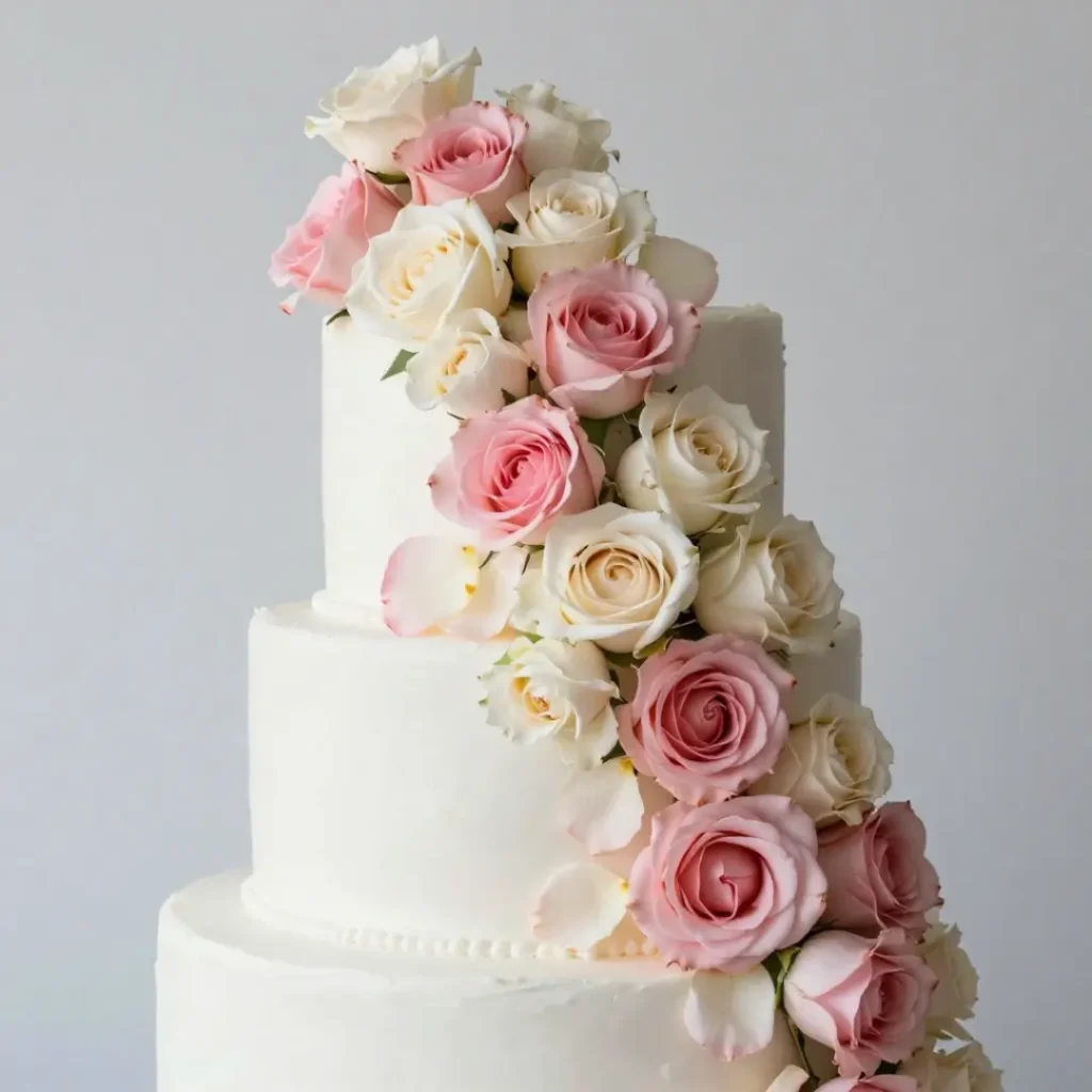 Classic Cascading Rose Cake