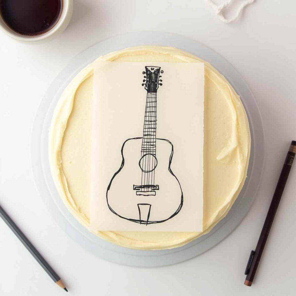 The Music Sheet Wrap Cake design