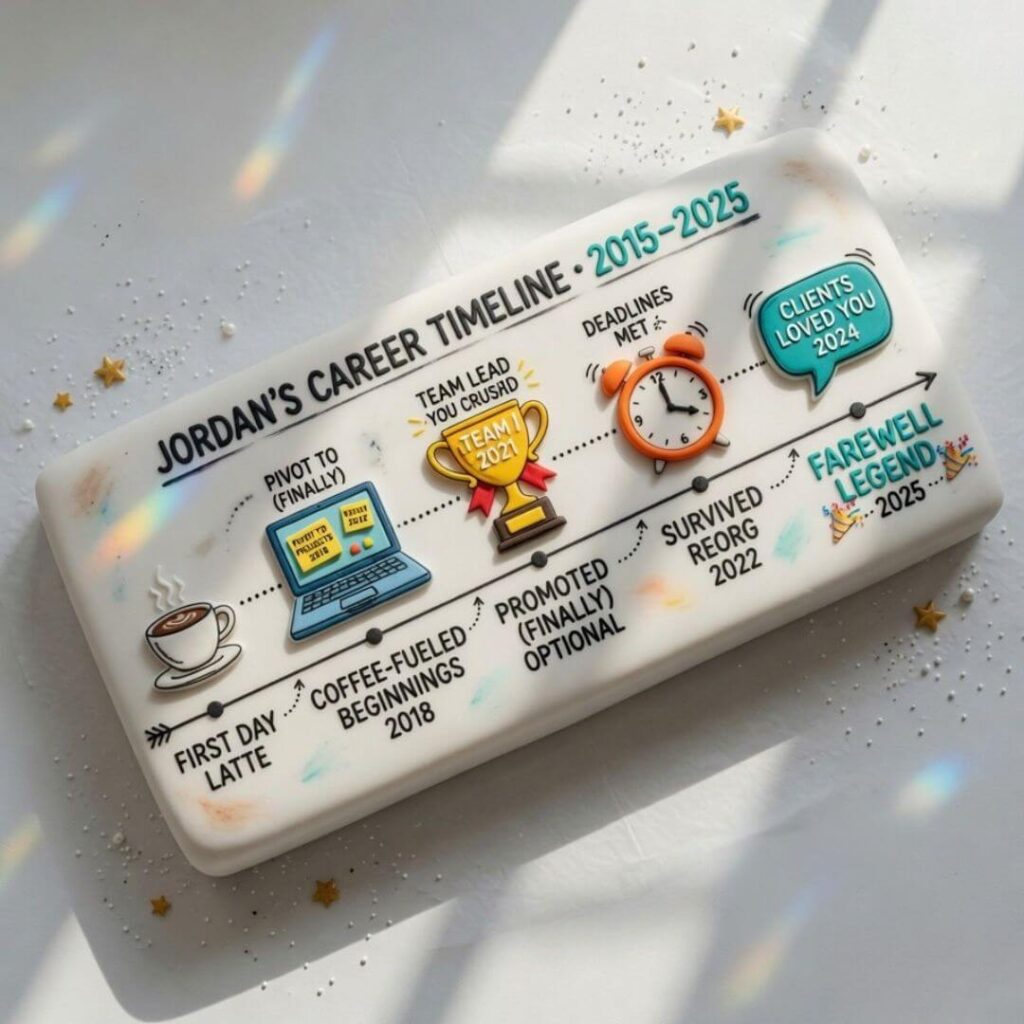 Career Milestone Infographic Cake
