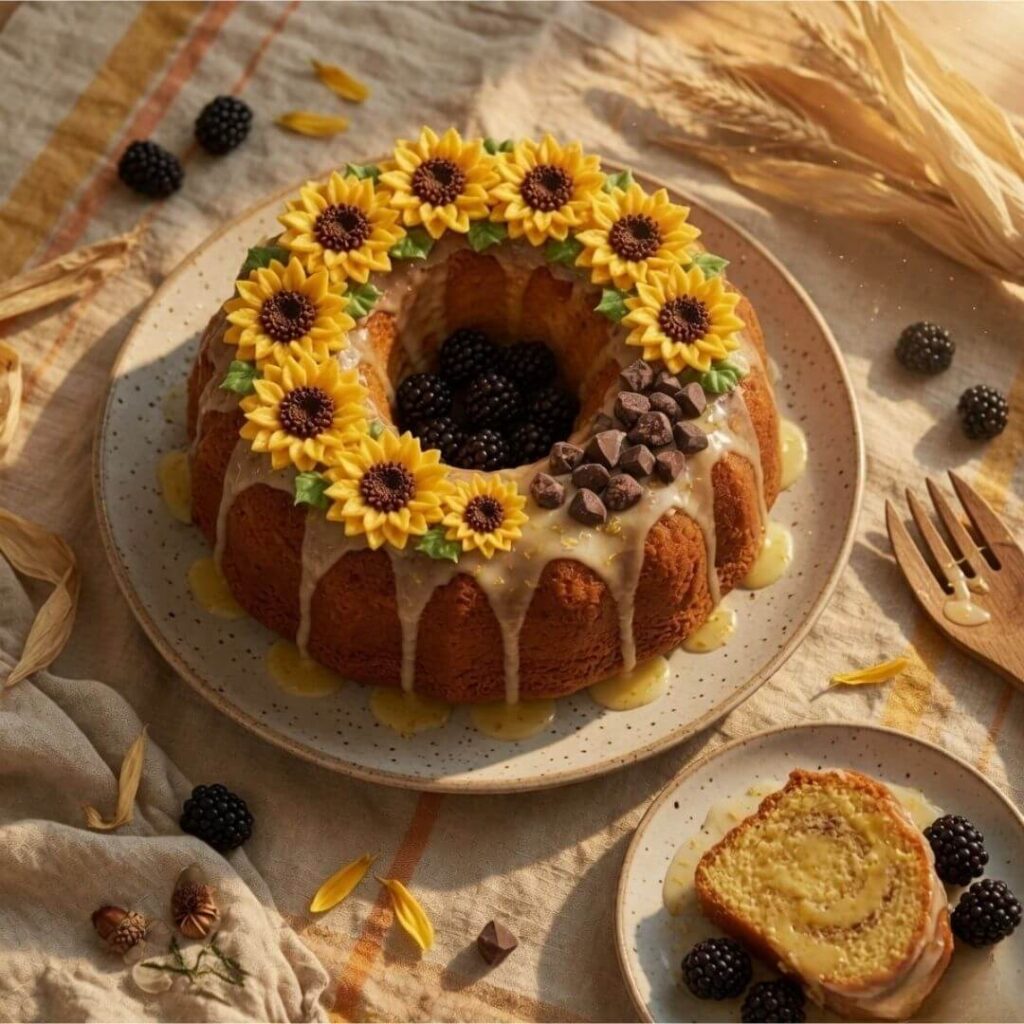 The Sunflower Wreath Cake