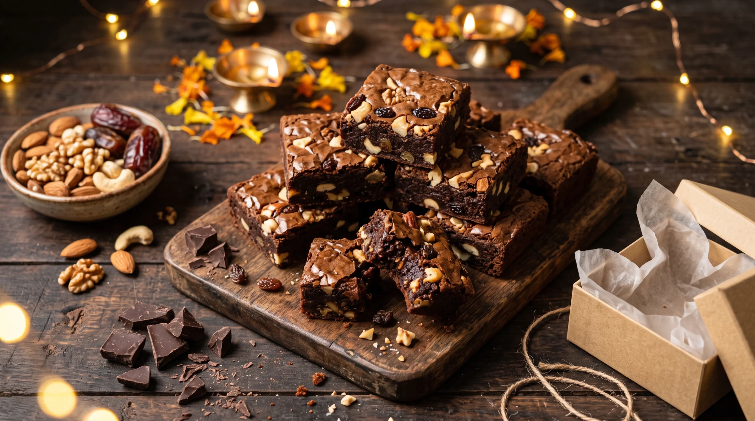 Dry Fruit Fudge Brownies