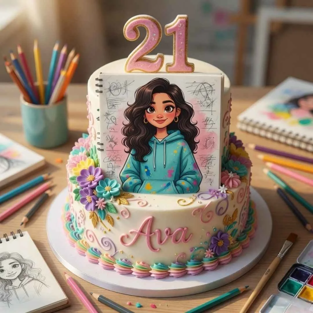Photo or Hand-Drawn Illustration Cake