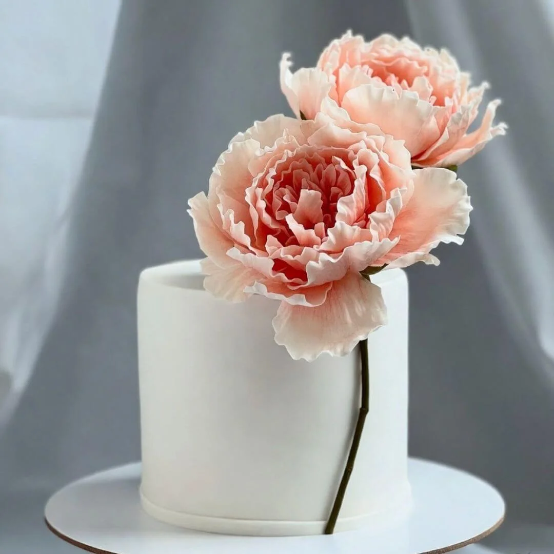 Minimalist Single Stem Cake